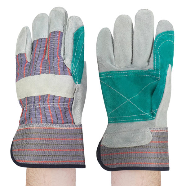 Allesco Inc. - driving gloves - leather work gloves - split leather glove - double palm glove